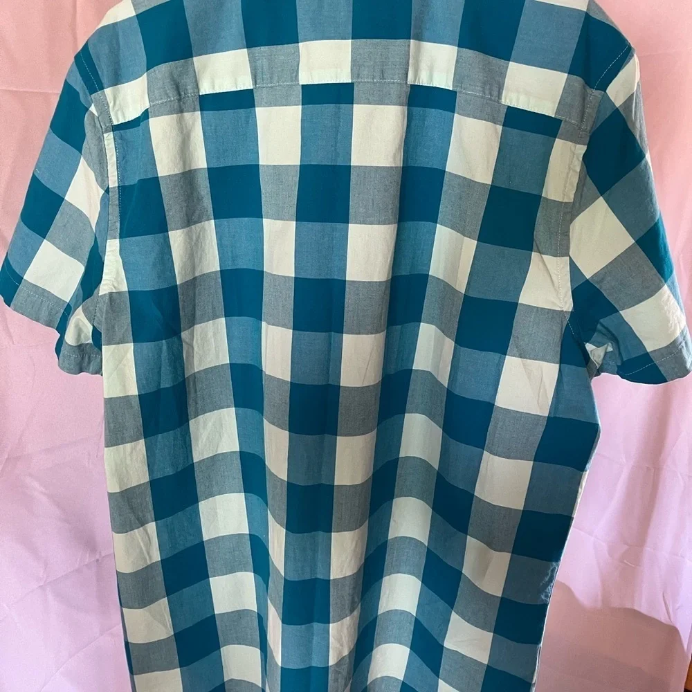 Men's Blue Checkered Shirt - Picture 3 of 4